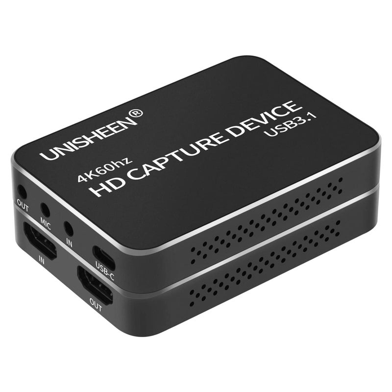 UNISHEEN USB 3.0 Game Capture Card 4K HDMI Video Adapter Card, Broadcast Live Stream and Record, HDMI to USB 3.0 Dongle HD 1080P Live Streaming Video Game Grabber Converter - Image 1